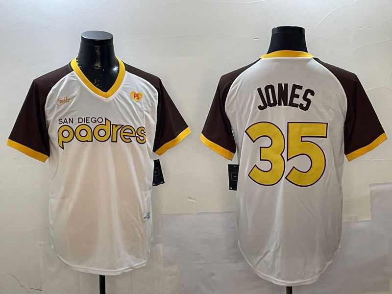 Men San Diego Padres #35 Jones White Throwback Game Nike 2025 MLB Jersey style 3->san diego padres->MLB Jersey